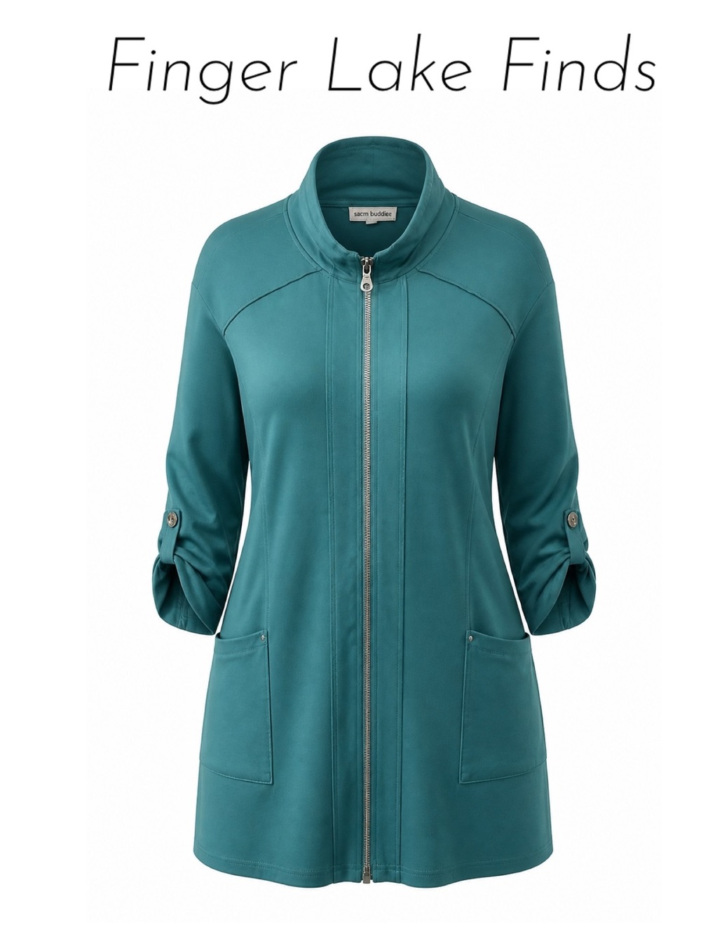 Neon Buddha Teal Zip-Front " Roadtrip" Jacket, 3X